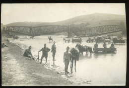 I.VH 1915. Sambor, Katonák, A Felrobbantott Vasúti Híd, érdekes Fotós Képeslap - Poland