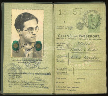 ÚTLEVÉL  BUDAPEST 1937. Izraelita Személy, Tanuló Részére, A Don-kanyarban Az I. Kmsz. Zlj. állományában Passport - Sonstige & Ohne Zuordnung