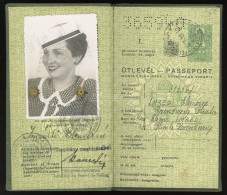 ÚTLEVÉL  BUDAPEST 1939. Imrédi Elemérné Rosenzweig Blanka Izraelita Vallású Passport - Sonstige & Ohne Zuordnung