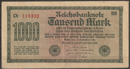 DR.1000 Mark Reichsbanknote 15.9.1922 Ros.Nr.75d, P76 ( D 6094 ) - 1000 Mark