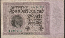 DR.100000 Mark Reichsbanknote 1.2.1923 Ros.Nr.82a, P83 ( D EK 208 ) - 100.000 Mark