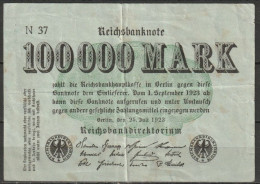 DR.100000 Mark Reichsbanknote 25.7.1923 Ros.Nr.90a, P 91 ( D 6622 ) - 20000 Mark