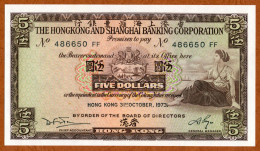 1973 // THE HONGKONG AND SHANGHAI BANKING CORPORATION // FIVE DOLLARS // UNC // NEUF - Hong Kong