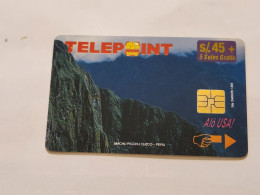 PERU-(PER-TE-33)-Machu Picchu Puzzle-Reverse-2/4(4)(s/45)(PTD001/B2-EX8500)-(tirage-8.500)-used Card+1cars Prepiad,free - Peru