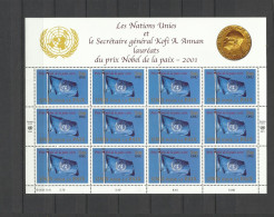 UNITED NATIONS GENEVE 2001 NOBEL PRIX FOR PEACE - Neufs