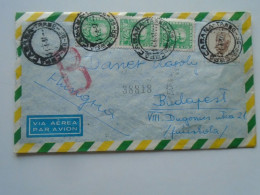 D200596 Brasil Brazil Registered Cover 1957 Rio De Janeiro  Magda Düppong-sent To Hungary  Dánér Károly - Cartas & Documentos