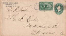 Etats Unis Entier Postal  Privé New York Pour L'Allemagne 1893 - ...-1900