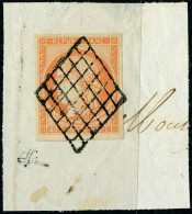 Fragment N° 5a, 40c Orange Vif Obl Sur Grand Fragment, Superbe, Signé Brun - Otros & Sin Clasificación