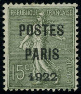 Neuf Avec Charnière N° 31, 15c Postes Paris 1922, TB, Signé Brun - Autres & Non Classés