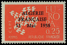 Neuf Sans Charnière 14 Valeurs Différentes France Surchargées Algérie Française 13 Mai 1958, T.B. - Sonstige & Ohne Zuordnung