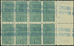 Neuf Sans Charnière N° 43B, 1F50 Vert, Bloc De 8 Ex. Dont 2 Double Perforation Verticale, TB - Photo WEB - Sonstige & Ohne Zuordnung