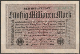 DR.50.000.000 Mark Reichsbanknote 1.9.1923 Ros.Nr.108e, P 109 ( D 6392 ) - 50 Millionen Mark