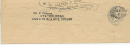 GB 188?, QV 2½d Grey Very Fine Prestamped Wrapper (ES21a, W.H. Smith & Son, 186, Strand, London, W.C.) With Extremely Ra - Briefe U. Dokumente