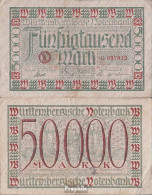 Württemberg Rosenbg: WTB14, Länderbanknote Württemberg Gebraucht (III) 1923 50.000 Mark - Privatpost