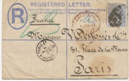 GB 1883, QV 2d Blue Very Fine Registered Letter (RP13) Together With 2½d Blue Pl.22 (TK) With Railway-cancel "PARIS A CA - Briefe U. Dokumente