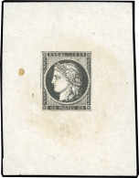 (*) Essai De 1858. Petit Feuillet En Noir. Légende '00 Poste 00'. - 1849-1850 Cérès