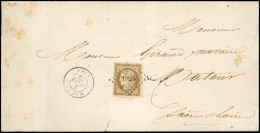 Obl. 1 -- 10c. Bistre-jaune Obl. PC 1821 S/lettre Frappée Du CàD De MACON Du 2 Mars 1852 à Destination De MATOUR - SAONE - 1849-1850 Cérès
