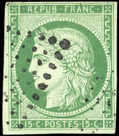 Obl. 2 -- 15c. Vert. Obl. TB. - 1849-1850 Ceres