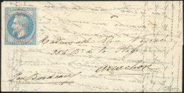 Obl. 29 -- L'ARMAND BARBES. 20c. Lauré Obl. Du CàD Rouge De PARIS (SC) Du 6 Octobre 1870 à Destination D'ARCACHON - GIRO - War 1870