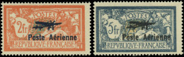 * 1 + 2 -- 2F. Orange Et Vert-bleu + 5F. Bleu Et Chamois. 2 Valeurs. Charnière Quasi-invisible. B. - Autres & Non Classés