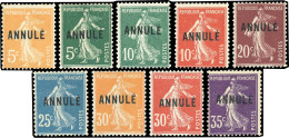 * 137-CI1/142-CI2 -- 9 Valeurs. Surcharge ANNULE. TB. - Cours D'Instruction