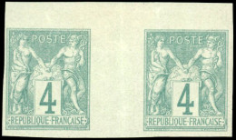 * 25 X 2 -- 4c. Vert. Paire Verticale Inter-panneau. Haut De Feuille. TB. - Other & Unclassified