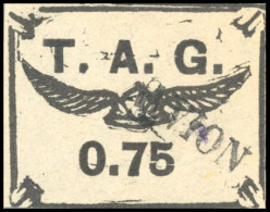 Obl. 4A -- Poste Aérienne. 0.75 Noir S/gris, Provenant De L'Archive PRUSSAC. 20 Exemplaires Obl. ''AVION'' De Beau à Sup - Autres & Non Classés