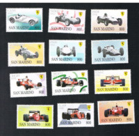 SAN MARINO - UN 1599.1610 - 1998  50 ANNI DI FERRARI (COMPLET SET OF 12 STAMPS, BY BF)   - MINT** - Unused Stamps