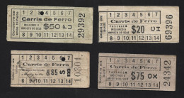 Tickets From Carris De Lisboa Railway Company. Palindrome. Capicuas. Kaartjes Van De Spoorwegmaatschappij Carris Lisboa - Welt