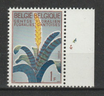 Belgie OCB 1315  ** MNH Met Plaatnummer 4 - 1961-1970