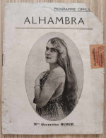 Programme - Programme Offilciel Alhambra - Mme Germaine Huber - La Fille Du Tambour Major - Programmes