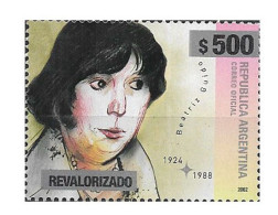 #75351 ARGENTINA 2023 NEW EMERGENCY OVERPRINTED REVALORIZADO DEF. 500 Ps WRITER BEATRIZ GUIDO BL OF 4 MNH - Ongebruikt