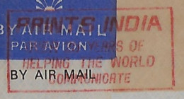 1990 Airmail Fragment Meter Stamp Kilburn Slogan Prints India Over 25 Years Of Helping The World Communicate New Delhi - Cartas & Documentos