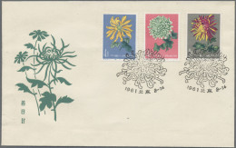 China (PRC): 1961, Chrysanthemum II+III, Four Official FDCs, Plus1962 'Cuba' Set - Lettres & Documents