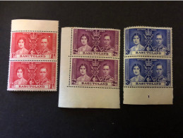 1937 CORONATION SET IN UNMOUNTED MINT PAIRS Very Fresh Condition - 1933-1964 Crown Colony