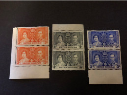 1937 CORONATION SET IN UNMOUNTED MINT PAIRS Very Fresh Condition - British Honduras (...-1970)