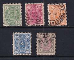 Finland Suomi 1885 5p-1m Sc 31-35 CV $41 Used 15874 - Used Stamps