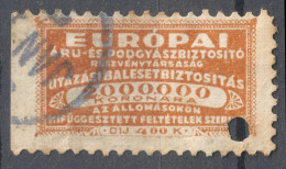 Railway Train Baggage Insurance / Travel Holiday / EUROPE 1910 HUNGARY Revenue Tax Label Vignette Coupon Stamp 400 K - Fiscaux