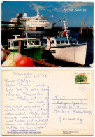 Canada 1998 Postcard Nova Scotia - Ferry Ship In Yarmouth Harbour; 90c. Elberta Peach Stamp - Yarmouth