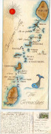 St. Vincent 1985 Postcard Map Of The Grenadines Islands; 35c. Orchid Flowers Stamp, Bequia Postmark - Saint Vincent E Grenadine