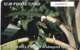 BAHAMAS ISL.(chip) - The Bahama Parrot(BAH C5C), Small Number In Box, Chip GEM1, Used - Bahamas