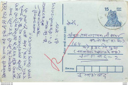 Inde India Entier Postal Stationary Tigre - Cartas & Documentos