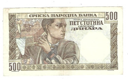 *serbia 500 Dinara 1941   27a Alexander I - Serbie