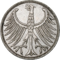 République Fédérale Allemande, 5 Mark, 1968, Stuttgart, Argent, TTB+ - 5 Mark