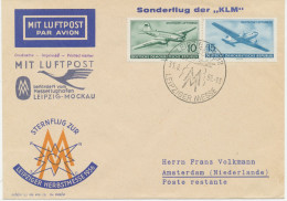 DDR 31.8.1956, Sonderflug Der KLM Zur Leipziger Herbstmesse Erster Flugtag „LEIPZIG – AMSTERDAM“ (HLII/19 / Dah.25d / DV - Poste Aérienne
