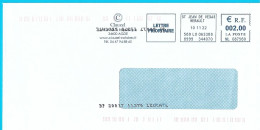 Marque De Tri Apposée En Bas De L'enveloppe (normal) Et En Haut Tête En Bas EMA ML 087560 Hérault St Jean De Védas - Storia Postale