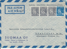 Finland Air Mail Cover Sent To Germany Lion Type Stamps - Lettres & Documents