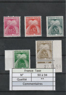 Taxe - France - 1960 - N° YT 90 à 94**82** - Type Gerbes - 1960-.... Mint/hinged