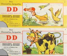 2 BUVARDS - Chausettes Bas Soquettes D.D - Vache , Canard Et Grenouille - Illustration Maurice Parent N° 5 Et 6 - BE - Animaux