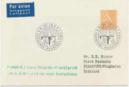 FINNLAND 6.10.1957 Seltene Kab.-Erstflug Finnair „HELSINKI – FRANKFURT“ (Hab.2569) - Covers & Documents